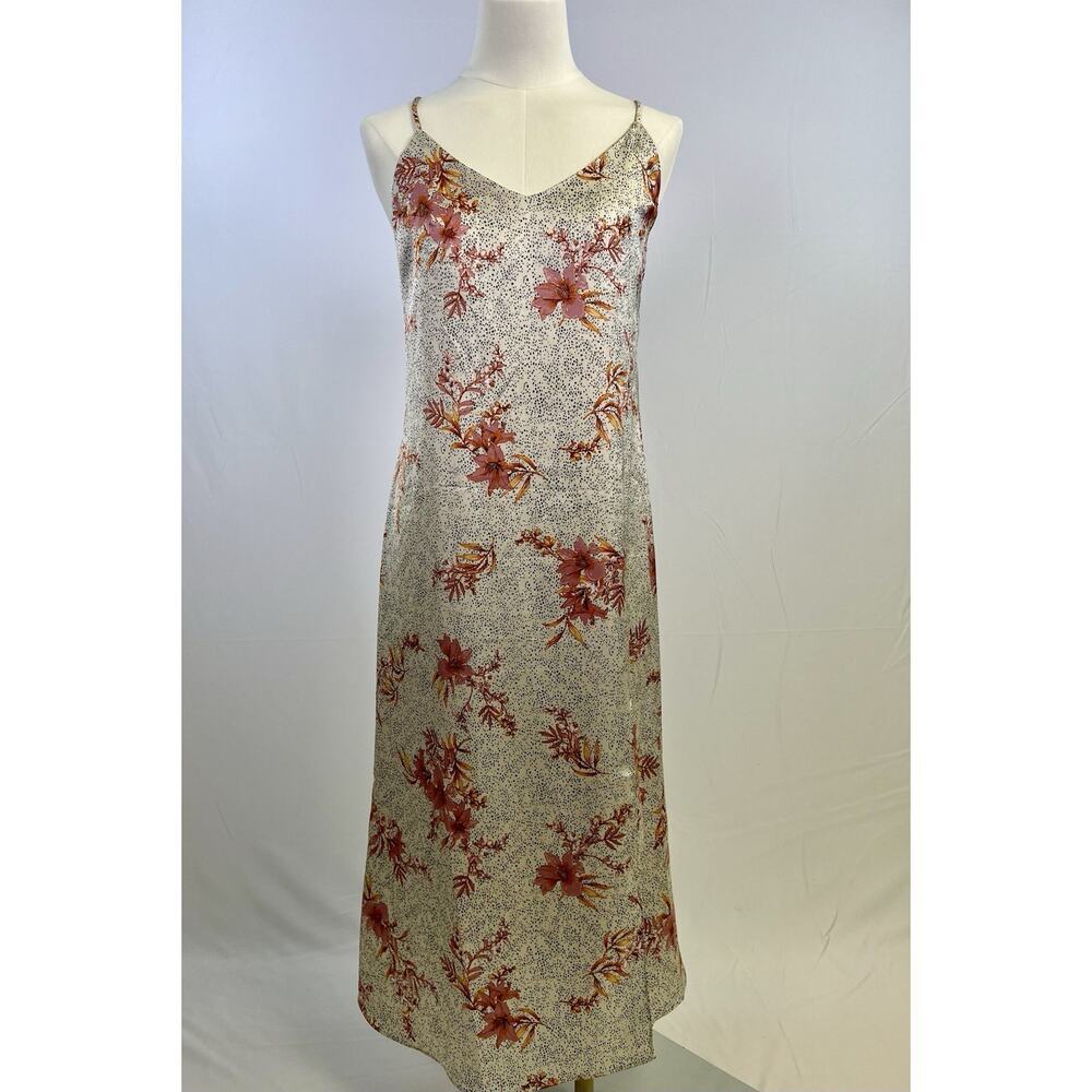 Sage the Label‎ M Dress Slip Dress Strappy Low Back Side Slip Floral Polka Dots